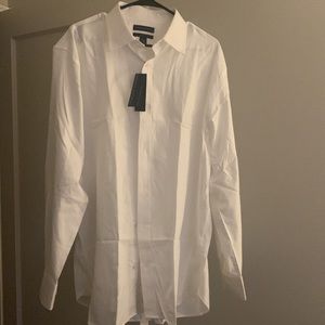 Banana republic fine Royal twill dress shirt white slim fit XL new with tags